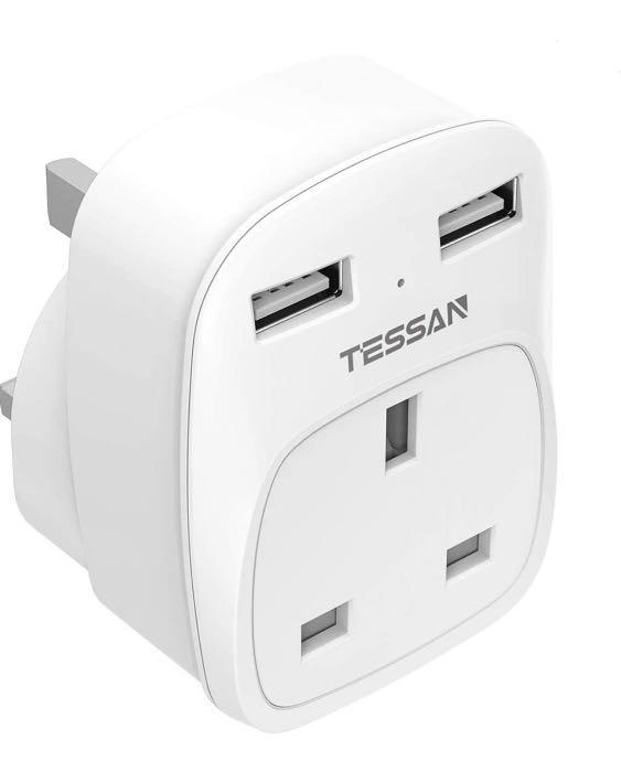 Multi USB Wall Plug Adapter with 2 USB, TESSAN Power Adaptor Charger