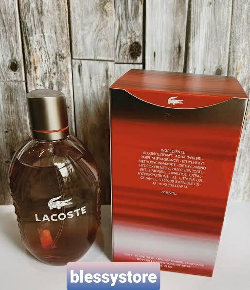 Parfum lacoste red pour homme for men EDT 125ml Kesehatan