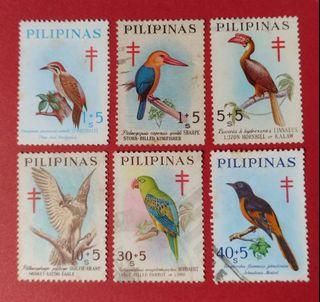 Philippines :  Birds / Anti - TB Semi Postal Stamps , complete set of 6 v .