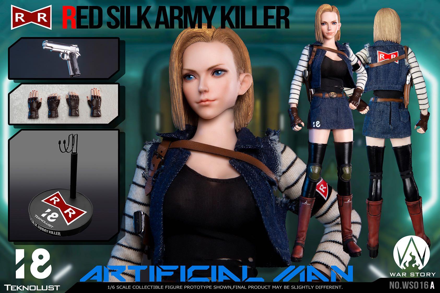 PO] WAR STORY WS016A Red Silk Army Killer 1/6 Figure (Regular Edition) -  Android 18, Hobbies & Toys, Toys & Games on Carousell