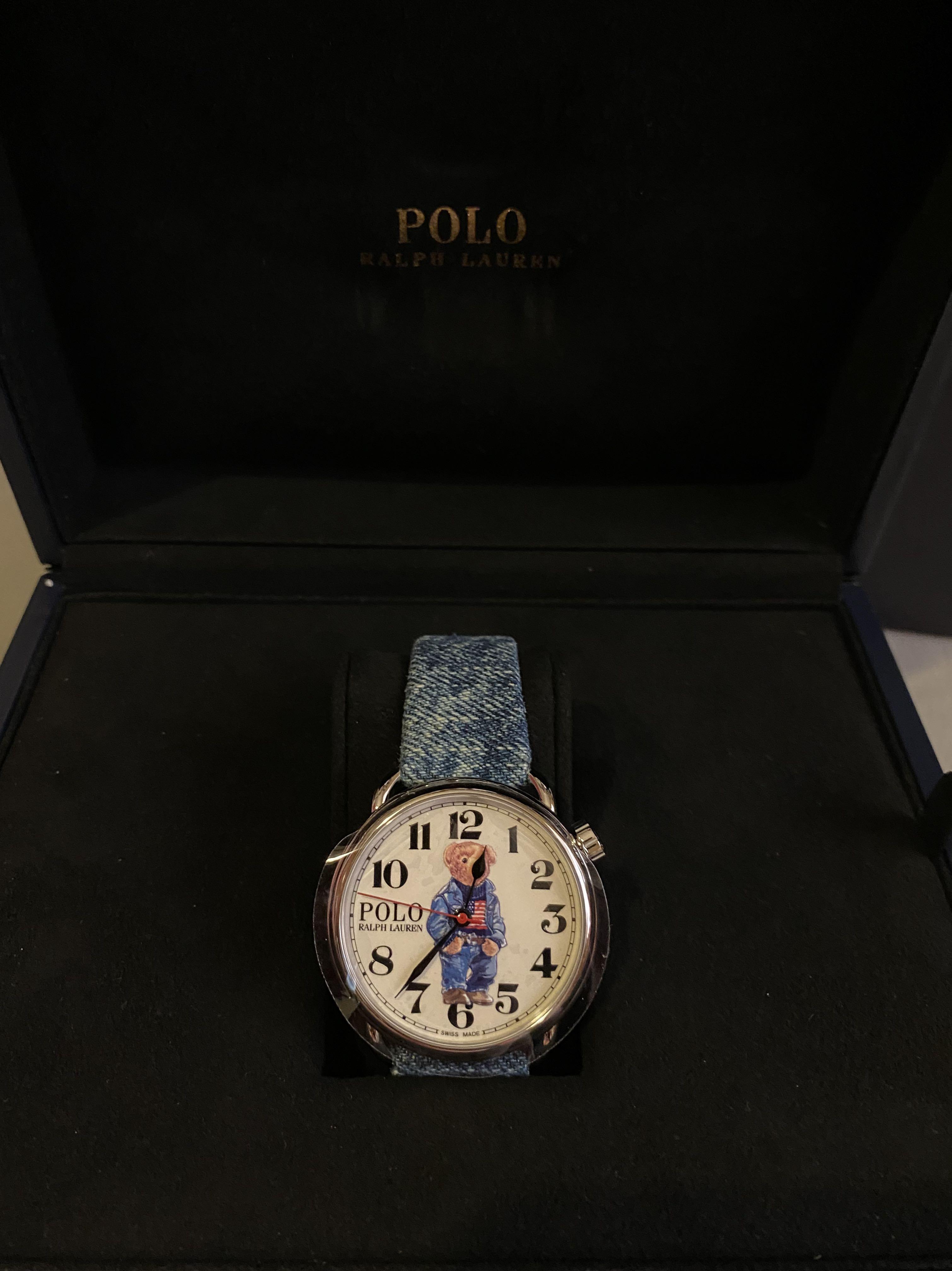 Polo Ralph Lauren 42 MM Denim Flag Polo Bear Watch, 名牌, 手錶