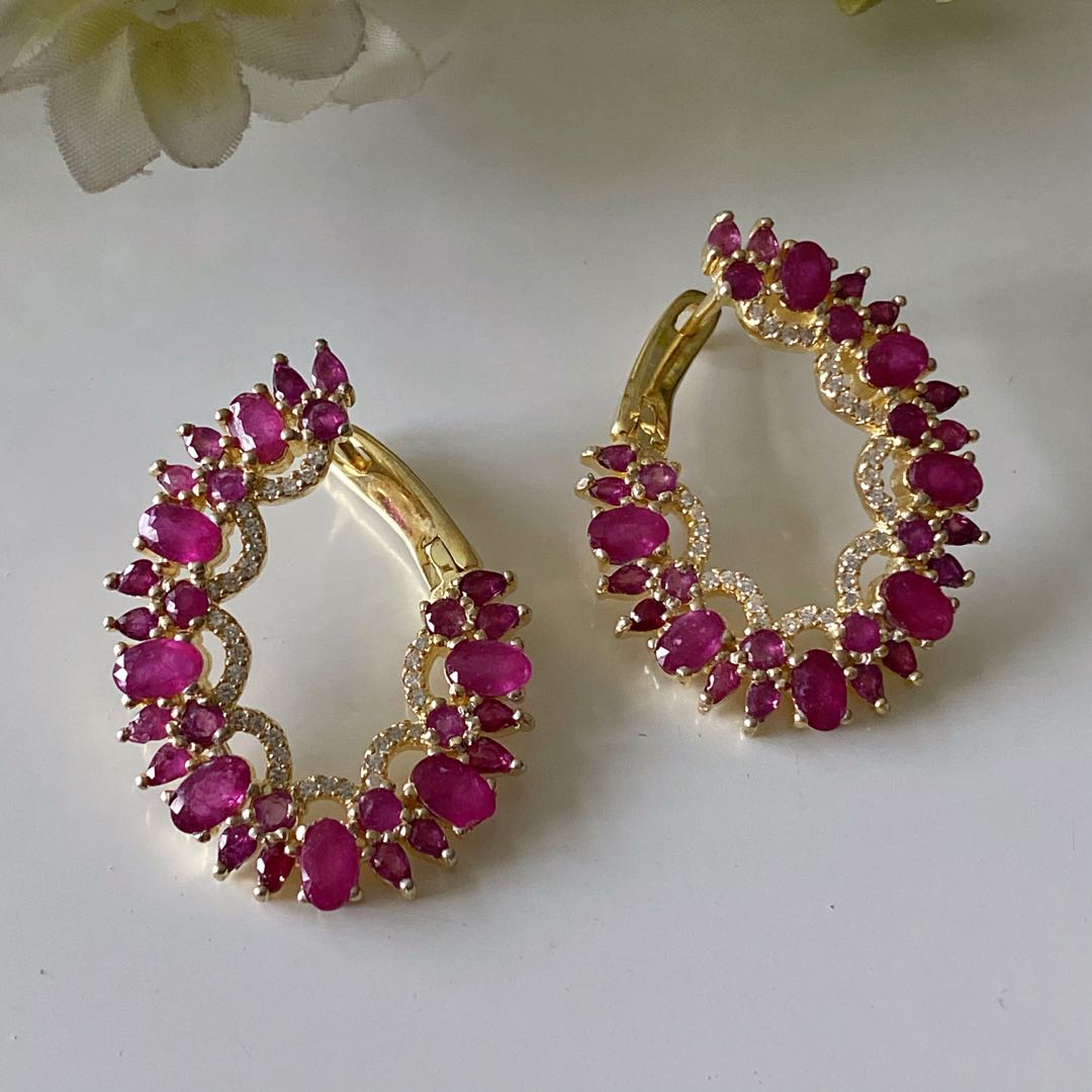 SOLD Natural ruby earrings Women s Fashion Jewelry
