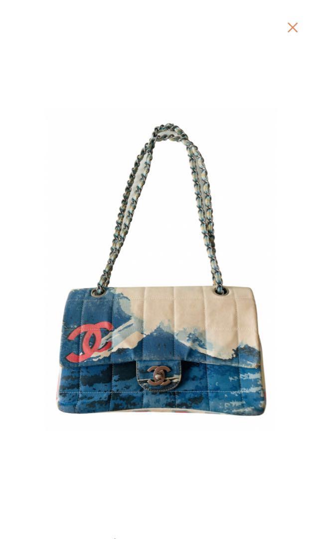 rare limited edition chanel surf sport blue white red canvas shoulder bag,  Luxury, Bags & Wallets on Carousell