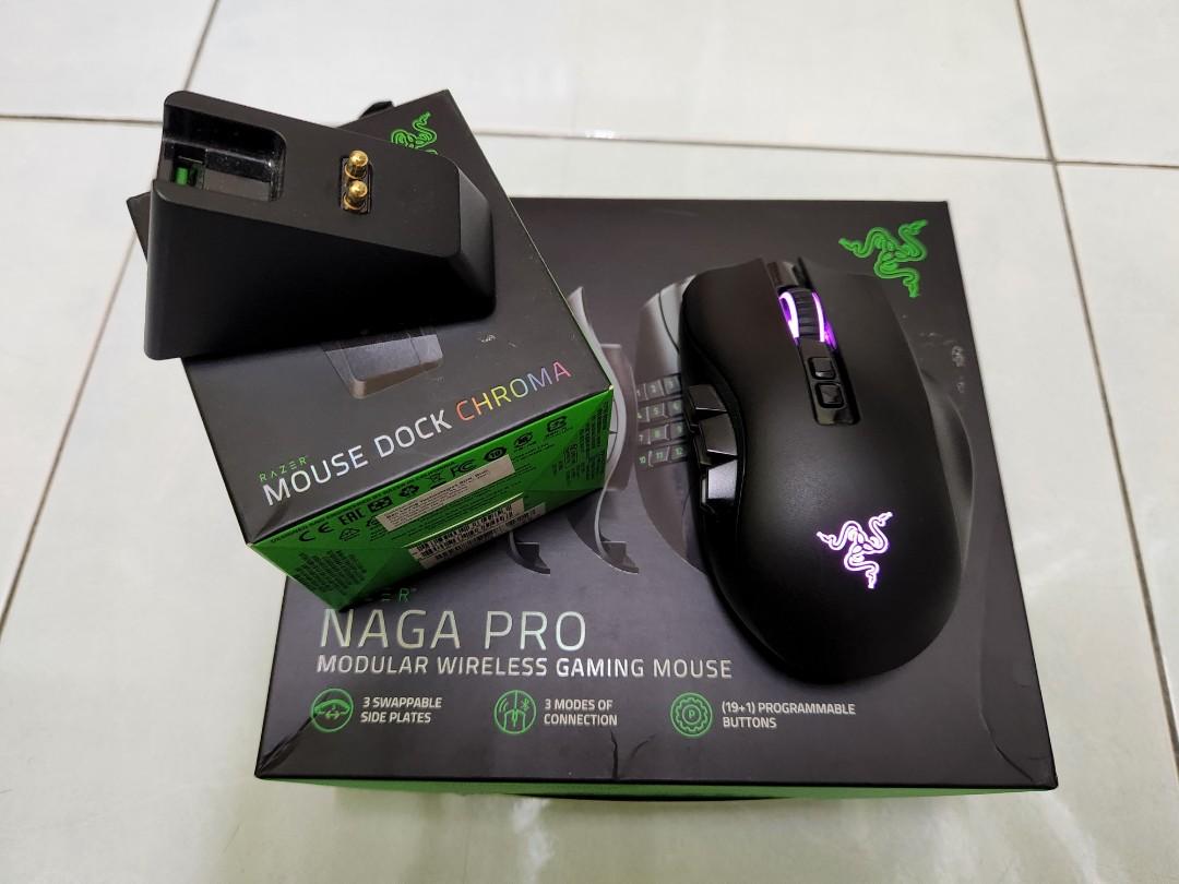  Razer Naga Pro Gaming Mouse + Free Mouse Charging Dock
