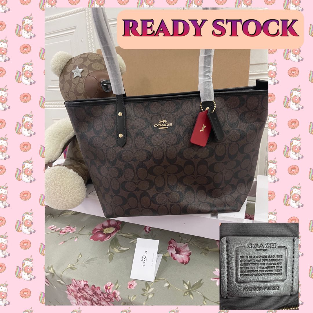 READY STOCK AUTHENTIC COACH F58292 dark brown shoulder bag