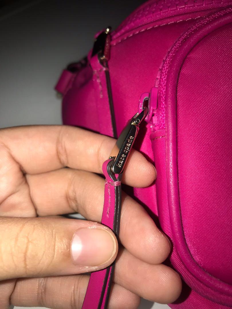 Retails at 430 Kate Spade New York Hot Pink Dorien Nylon Belt Bum Bag with adjustable leather strap Women s Fashion Bags Wallets Cross body Bags on Carousell
