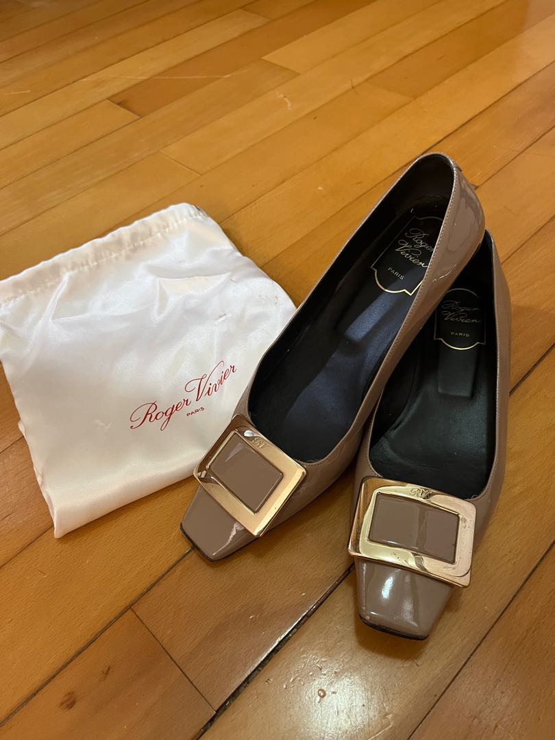 Roger vivier shoes taupe patent leather 38.5 Carousell
