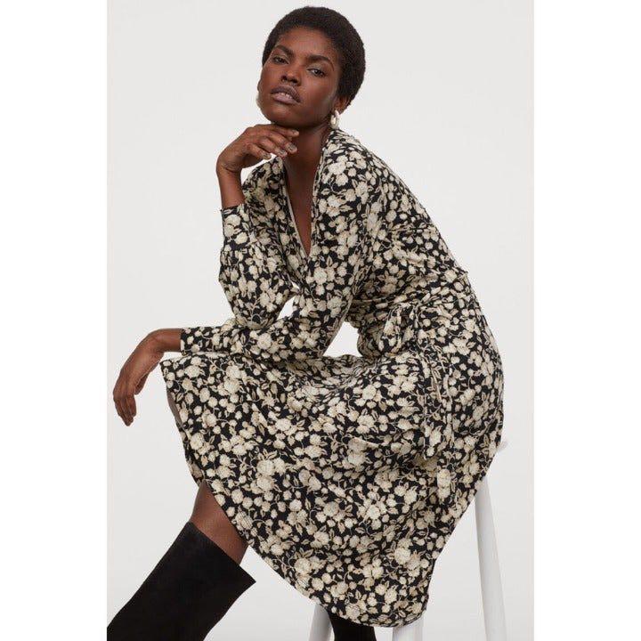 Crepe wrap shop dress h&m