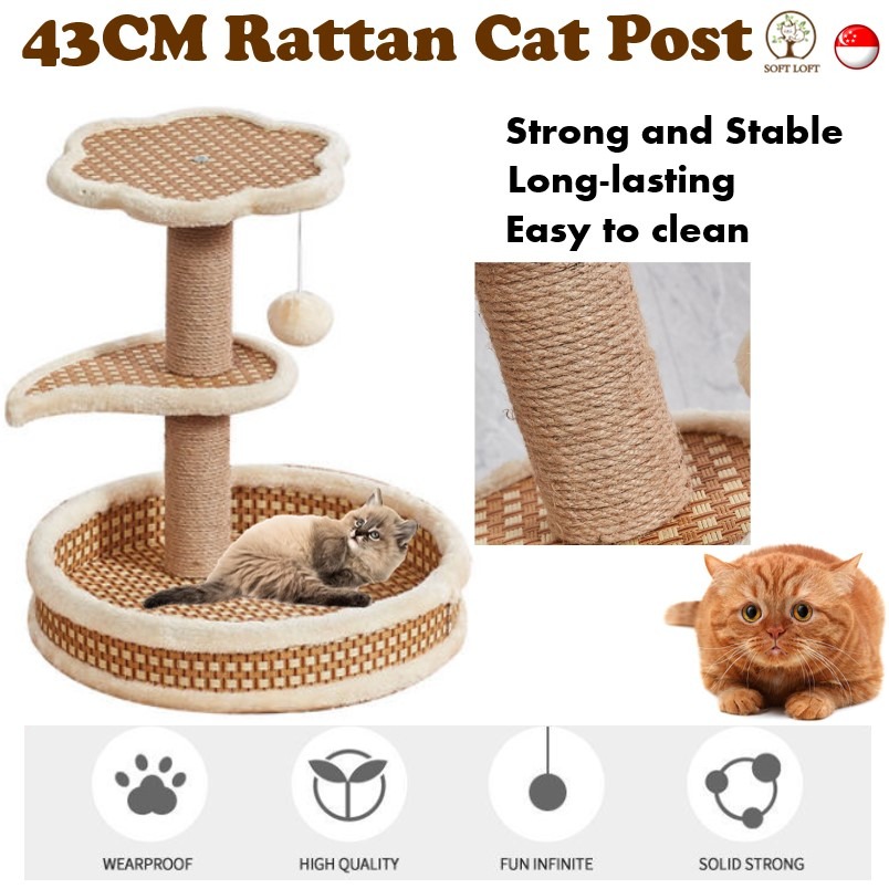 [SG STCOK] Cat Scratch Rattan Post / Small cat Condo / Kitten Post