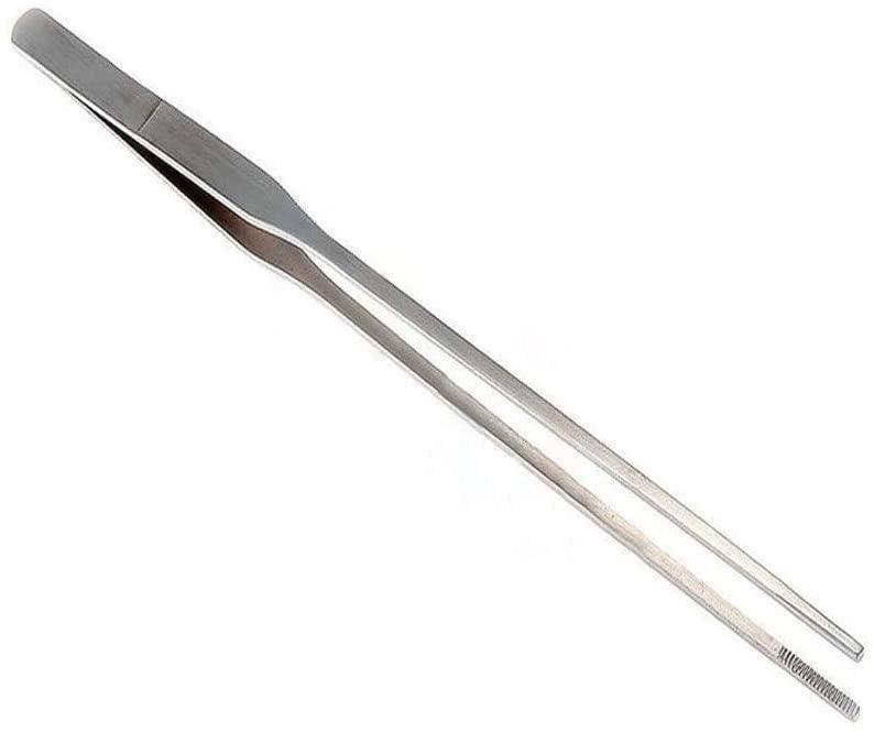 ESKONI 2-Piece Aquarium Tweezers Set - Stainless Steel Straight And Curved Tweezers Set For Fish Tank Aquatic Plants 27cm 10 6 Inches Feeding Tongs For Hold Worms Reptiles Lizards Bearded Dragon