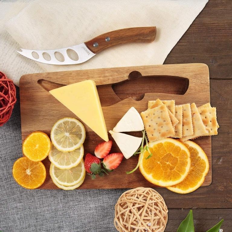 [SG stock] hecef Cheese board set of 2, an Acacia Wood Cheese Serving ...