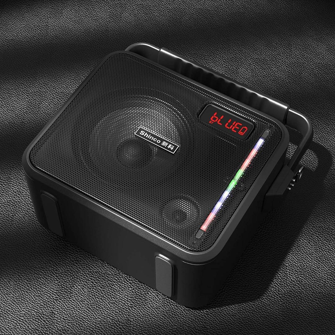 Shinco Portable Karaoke Machine with 2 Wireless Microphones, Bluetooth