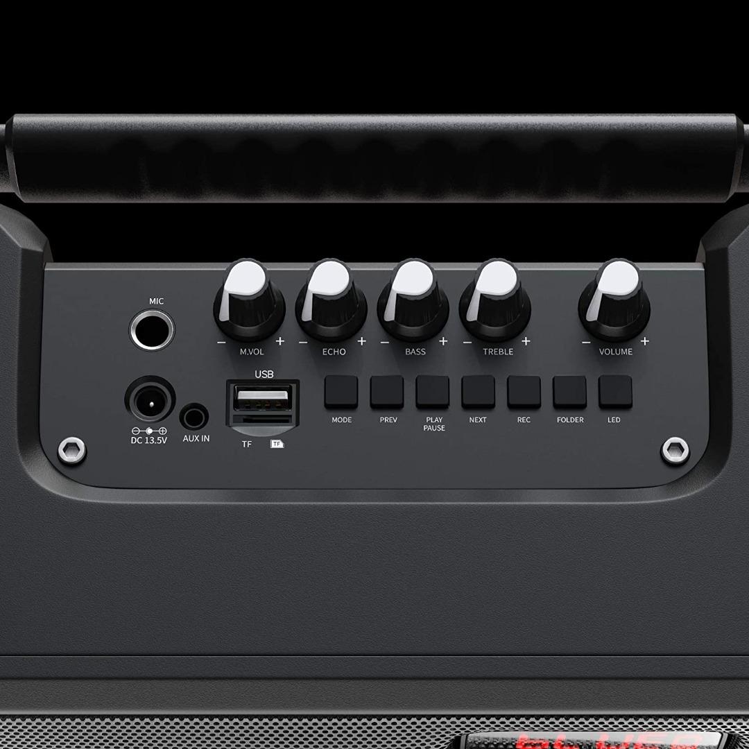 Shinco Portable Karaoke Machine with 2 Wireless Microphones, Bluetooth