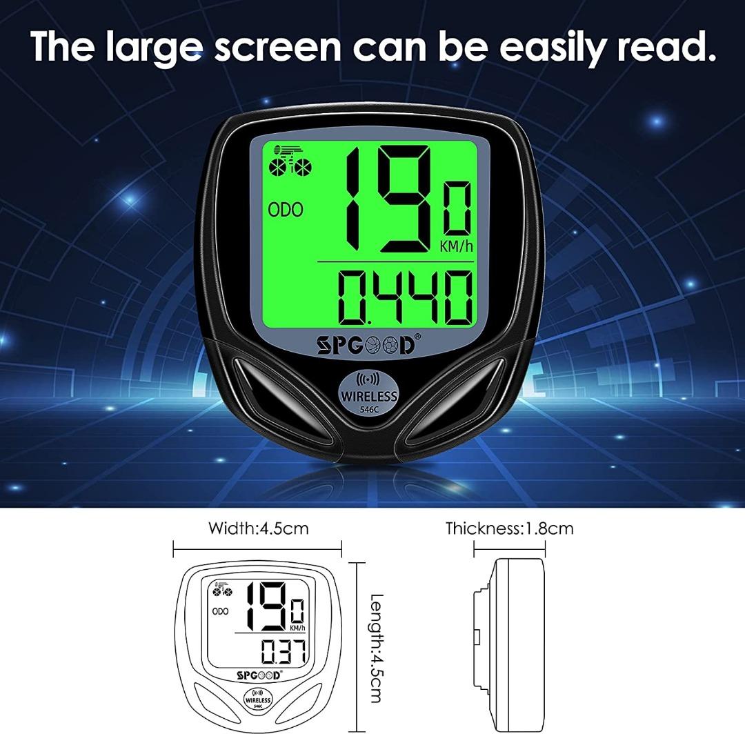 SPGOOD bike computer wireless 16 functions waterproof LCD cycling