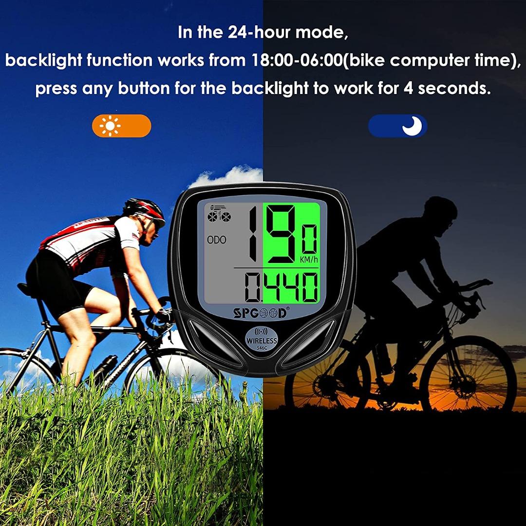 SPGOOD bike computer wireless 16 functions waterproof LCD cycling