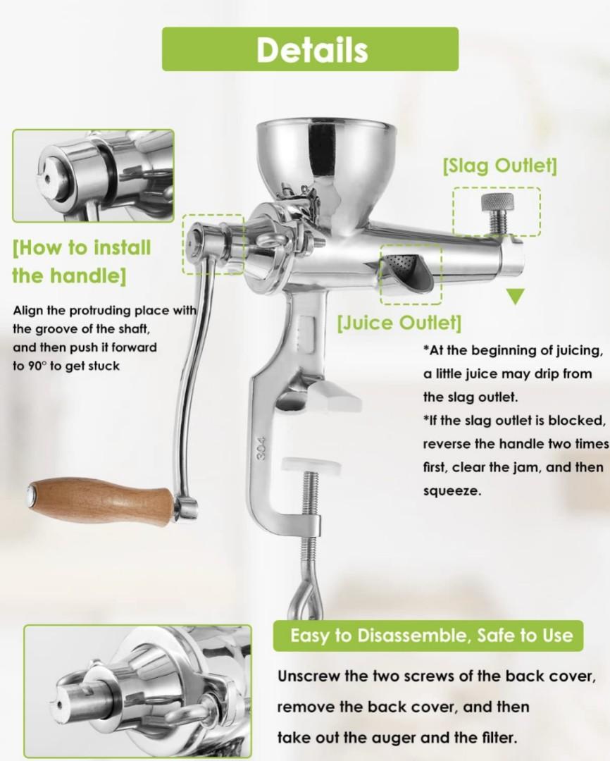 Manual Wheatgrass Juicer Extractor Stainless Steel Manual Juicer for