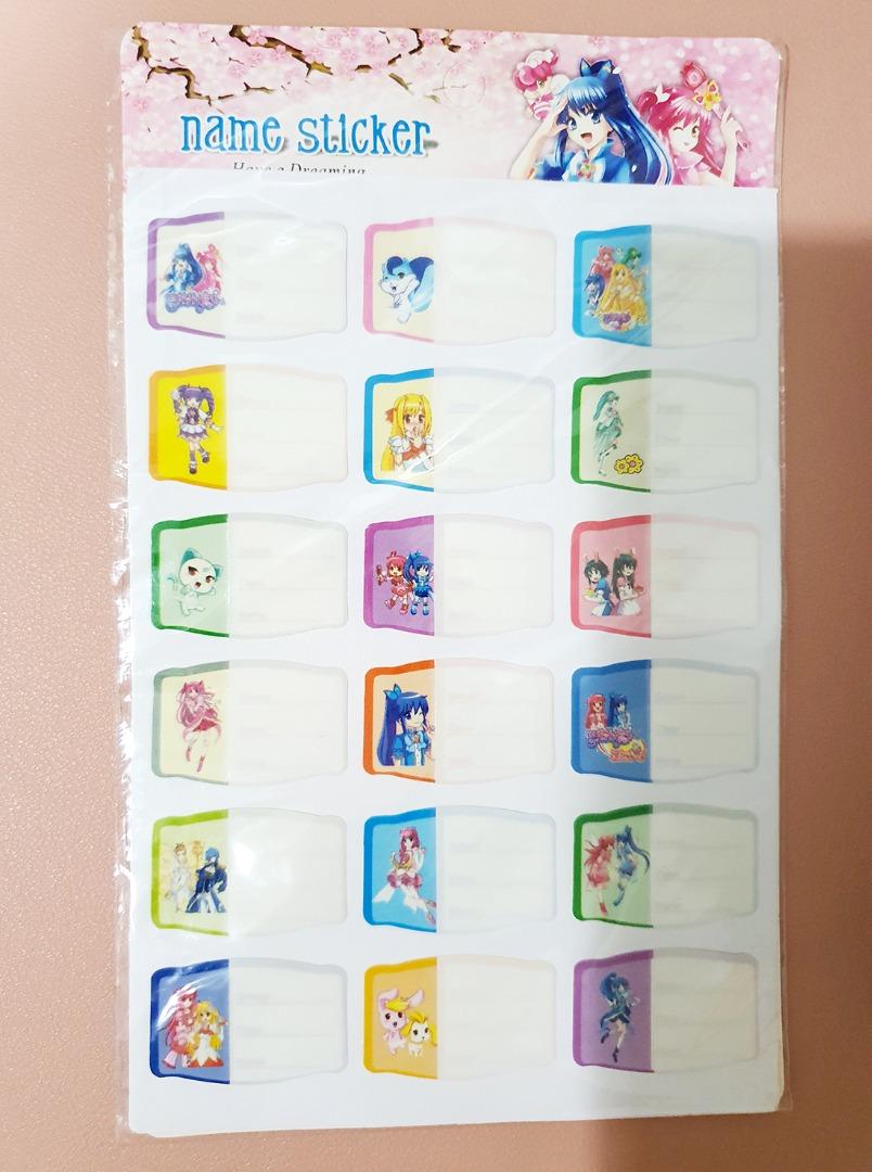 Student Waterproof Name Sticker Girl Series Cartoon Label Sticker