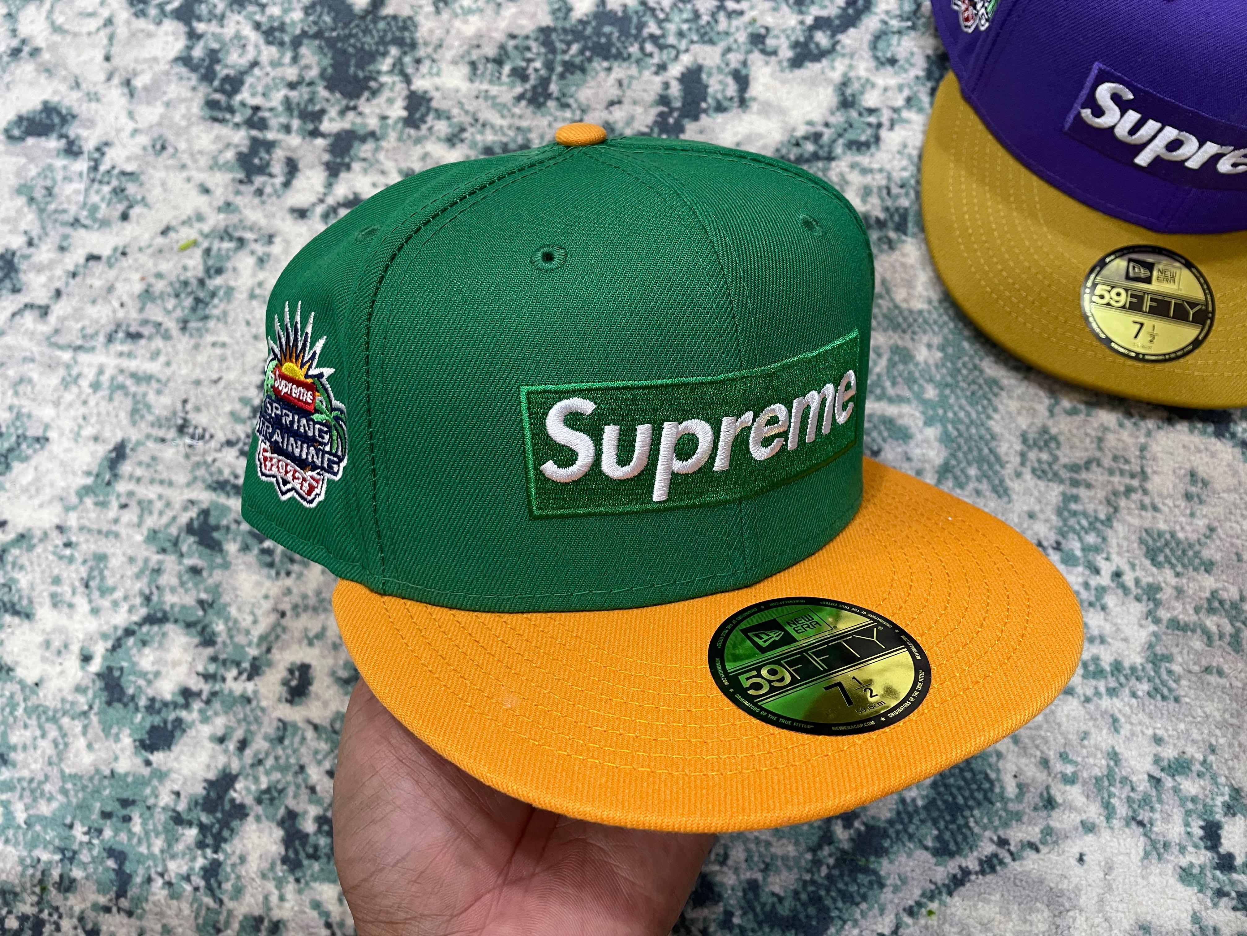 Supreme New Era 59fifty Two Tone Green Fitted 7 1/2, Men's Fashion, Watches   Accessories, Cap  Hats on Carousell