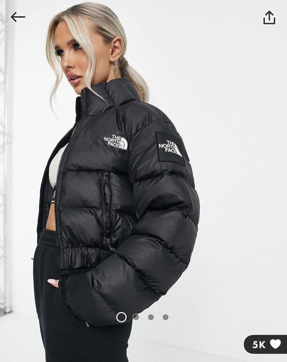 The North Face Cropped Puffer Jacket In Black, Women's Fashion, Coats ...