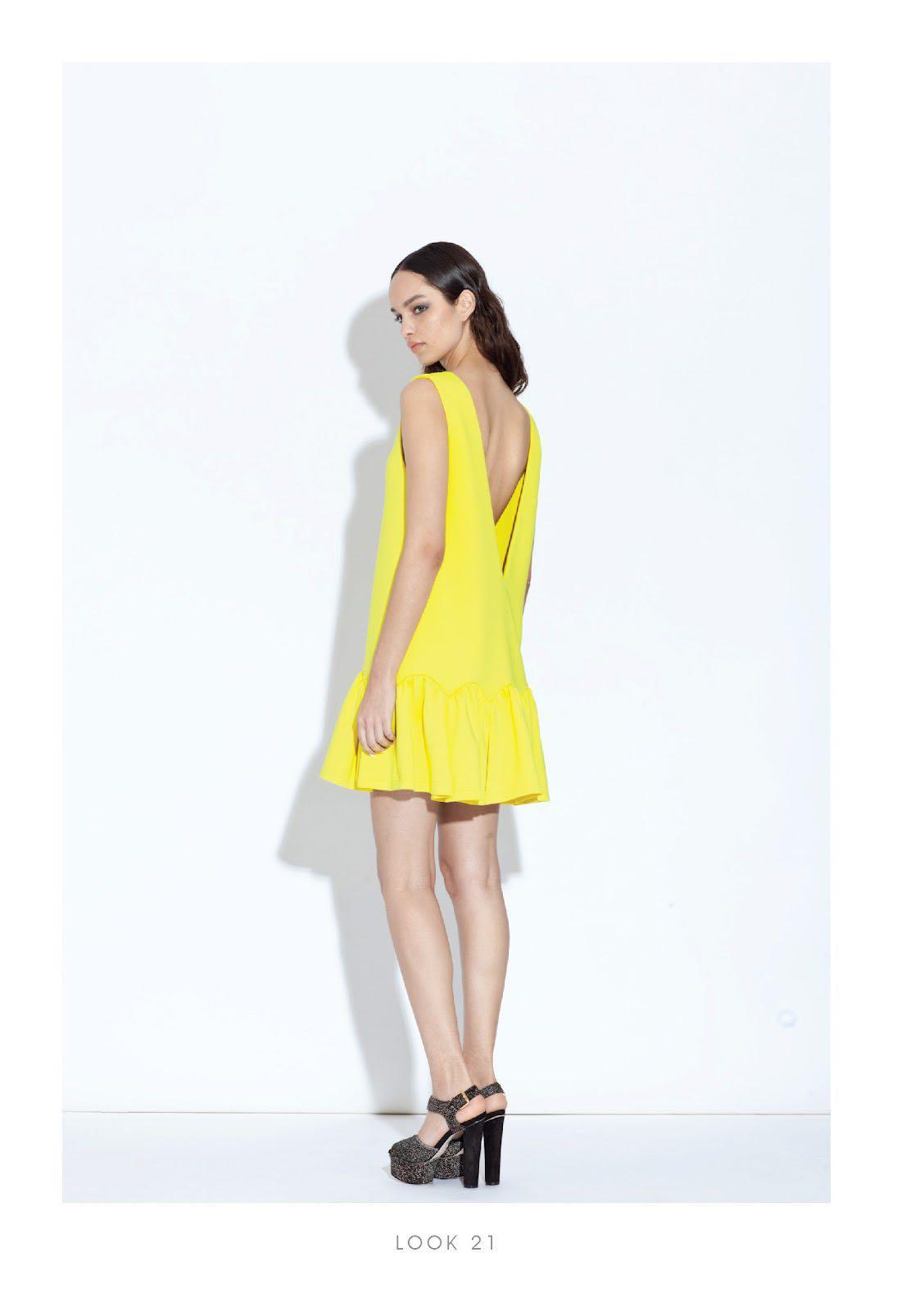 yellow flare dress