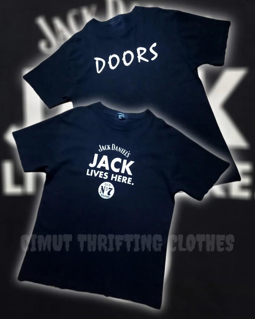 Tshirt Kaos Vintage Jack Daniels x The Doors not gildan liquid blue avirex  whiskey band musik rock jim morrison giant guiness
