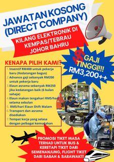 (UNDER COMPANY) Operator Pengeluaran Kilang Elektronik Kempas/Tebrau