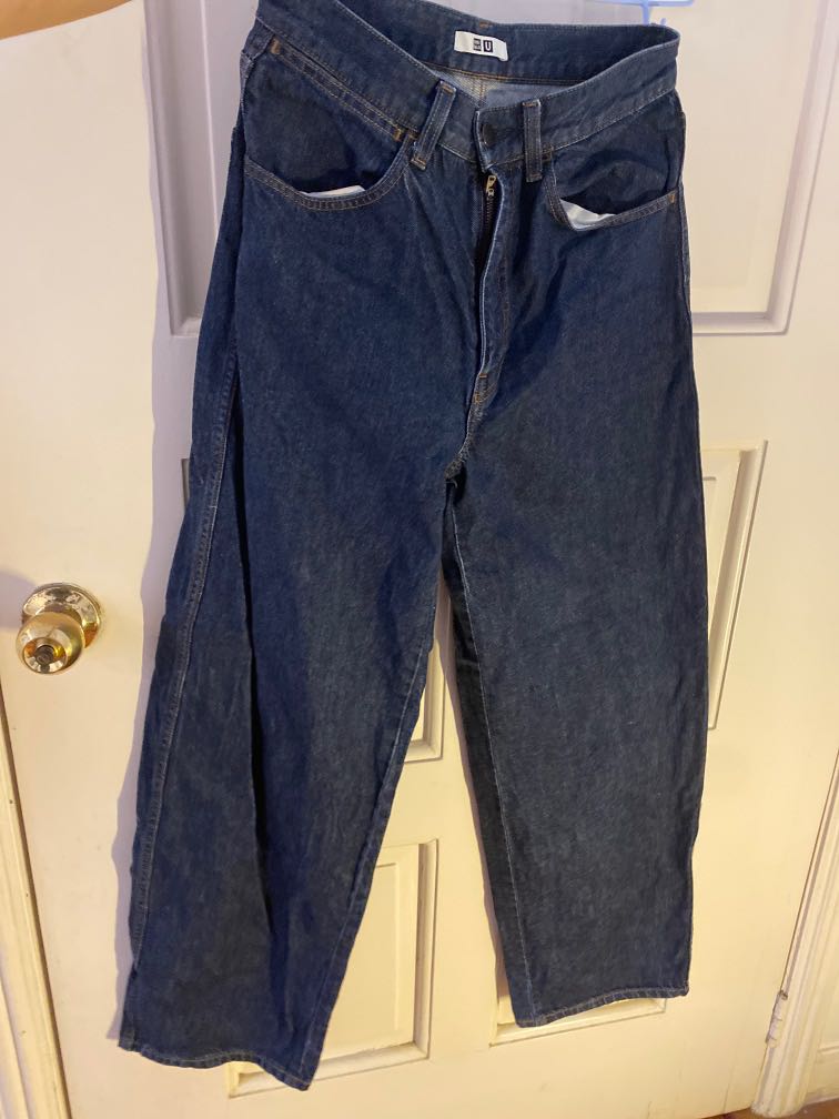 UNIQLO HIGH WAISTED BAGGY PANTS, Women's Fashion, Bottoms, Jeans on ...