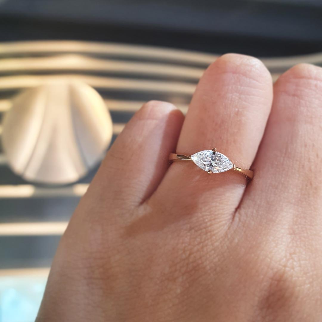 Marquise diamond online horizontal settings