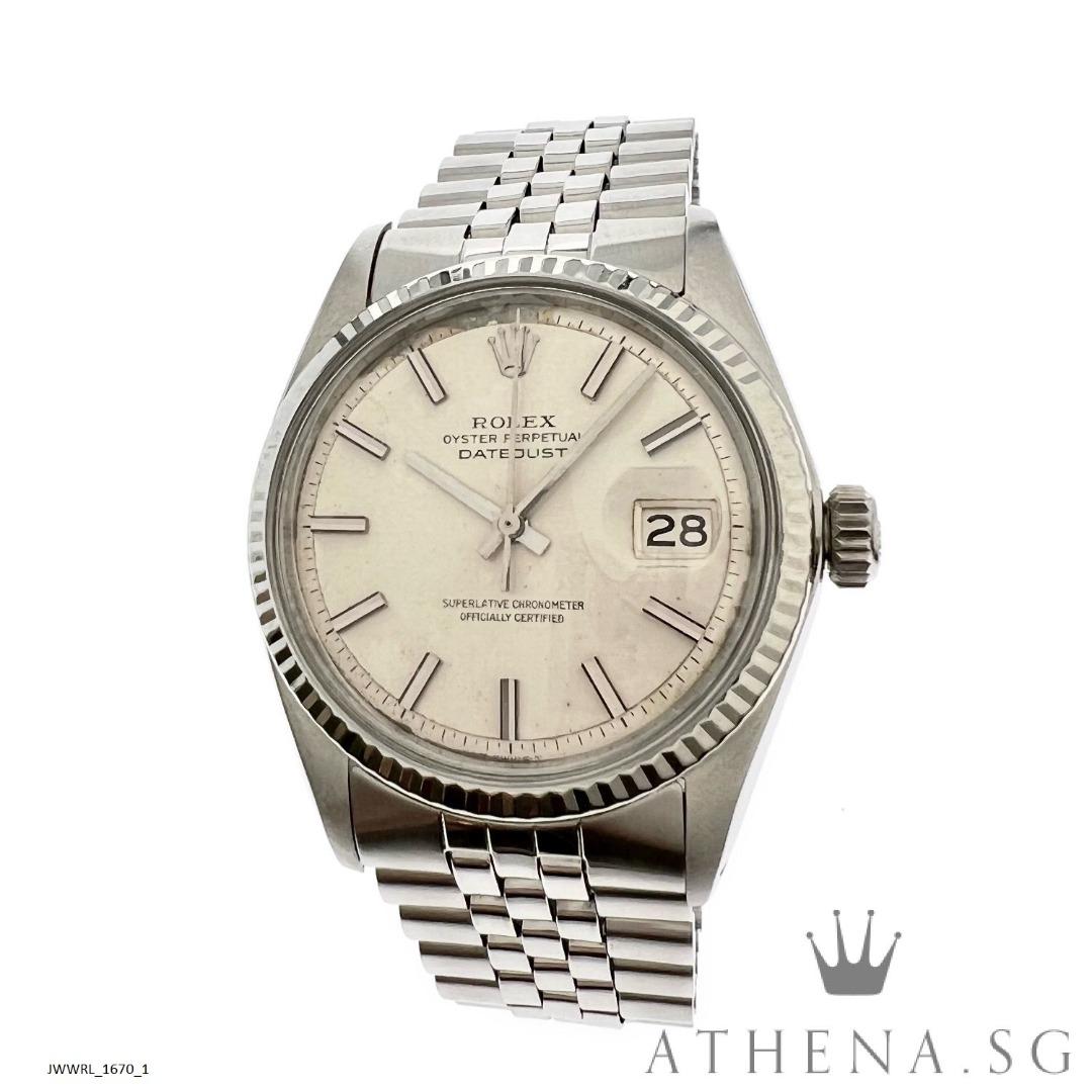 VINTAGE ROLEX MENS OYSTER PERPETUAL DATEJUST SILVER DIAL WATCH