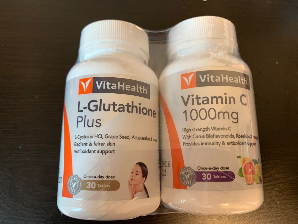 Vitahealth L Glutathione 30s + Vitamin C 1000mg 30s, Health & Nutrition, Health Supplements