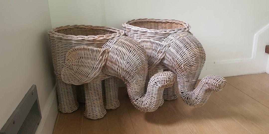 Wicker Elephant Planter - Light Gray - Cebu City (Category: Pots & Planters) located in Cebu City. Submitted by bethtaylor (Listing ID 1176502968, Image 1). Description: Rattan Elephant Planter - Light Gray Rfs: Decluttering Dimensions: L = 22" H = 13.5" Basket H = 6" Basket D = 12" Pickup Location: Mahogany Grove Subd., Tawason, Mandaue City Lalamove or Maxim fee to be shouldered by buyer.