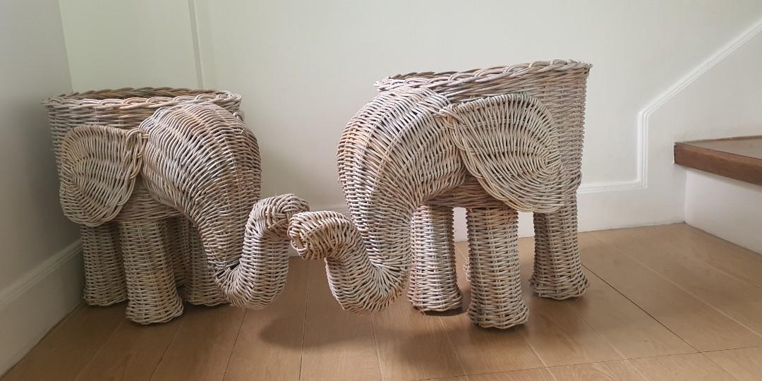 Wicker Elephant Planter - Light Gray - Cebu City (Category: Pots & Planters) located in Cebu City. Submitted by bethtaylor (Listing ID 1176502968, Image 2). Description: Rattan Elephant Planter - Light Gray Rfs: Decluttering Dimensions: L = 22" H = 13.5" Basket H = 6" Basket D = 12" Pickup Location: Mahogany Grove Subd., Tawason, Mandaue City Lalamove or Maxim fee to be shouldered by buyer.