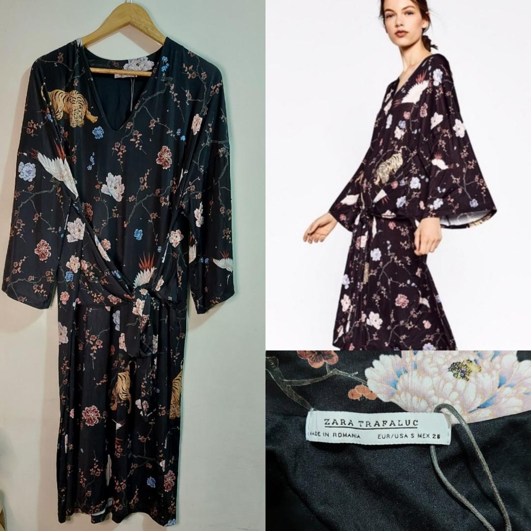 Zara Floral Kimono Sleeve Dress