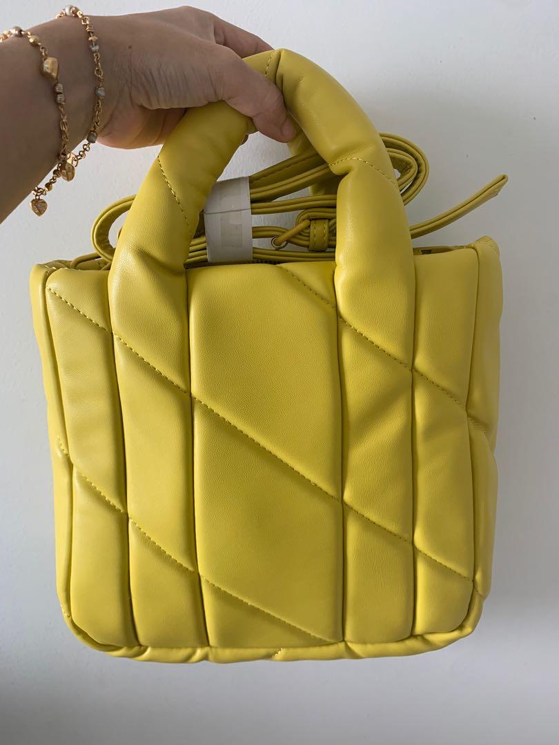 Zara yellow tote 2025 bag
