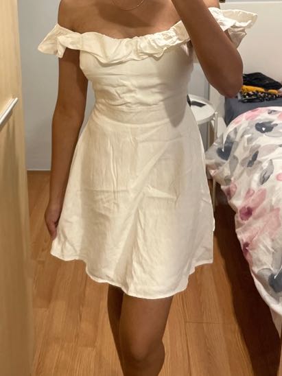 Zara white off shoulder dress 2025
