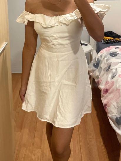 Zara white off discount the shoulder dress
