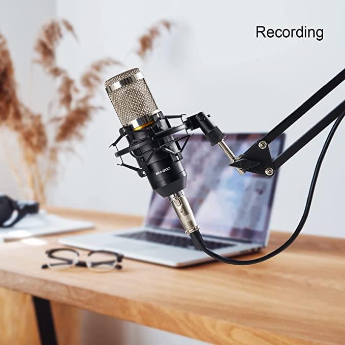 ZINGYOU Condenser Microphone Bundle, BM800 Mic Kit with Adjustable Mic