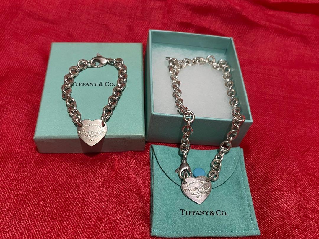 Tiffany heart necklace and bracelet clearance