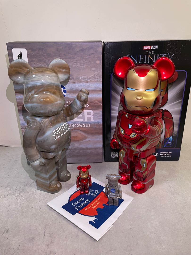 會場貨BEARBRICK IRON MAN MARK 50 100％ & 400％ be@rbrick, 興趣及