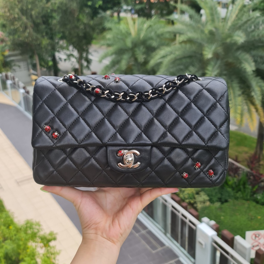 🐞 [SOLD] CHANEL LADYBUG CLASSIC SINGLE FLAP BAG MEDIUM BLACK LAMBSKIN CF  SHW 25CM 25 CM SILVER HARDWARE LADY BUG LADYBIRD BIRD INSECT / small mini  jumbo, Luxury, Bags & Wallets on Carousell