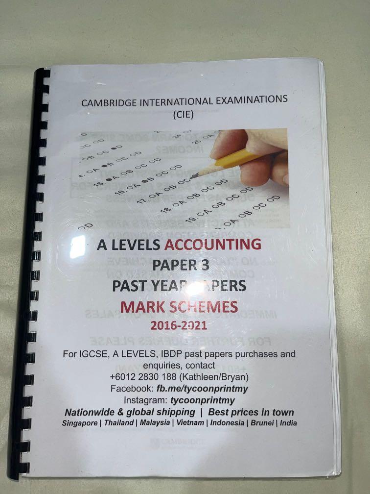 ACCOUNTING PAPER 3 A LEVEL MARK SCHEMES 20162021, Hobbies & Toys