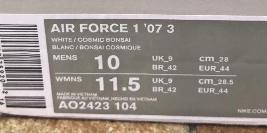 air force 1 low white cosmic bonsai