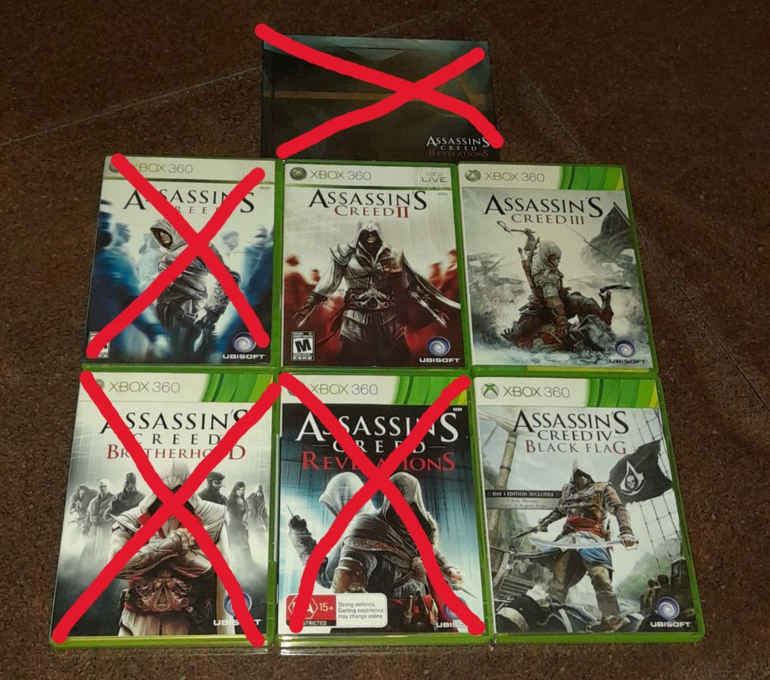 Assassin's Creed (2, 3, Brotherhood, Revelations, Black Flag) (Xbox