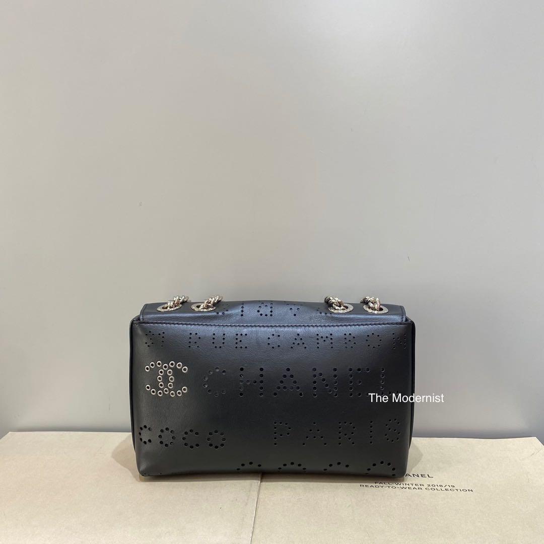 Chanel calfskin eyelet flap bag best sale