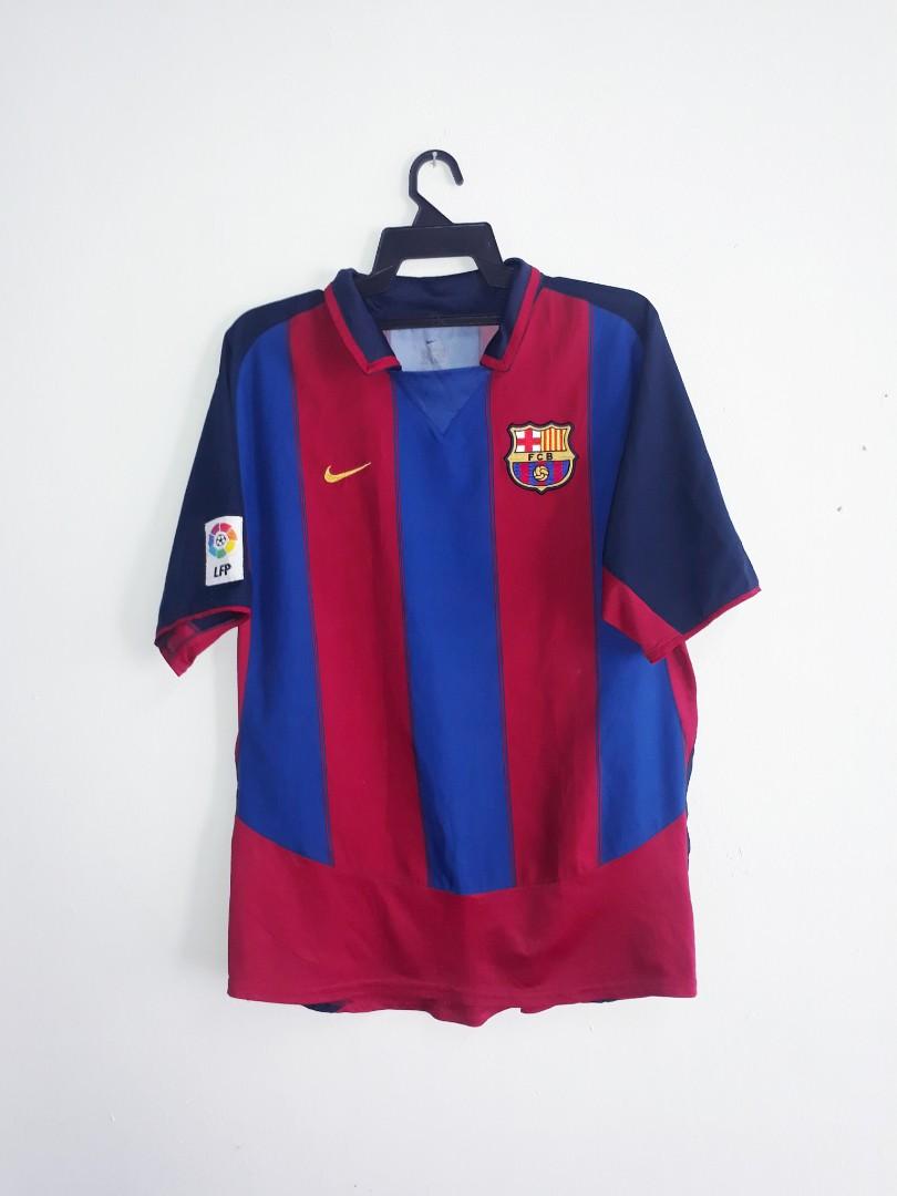 Barcelona 2003 2004 Home Jersey Jersi Men s Fashion Activewear