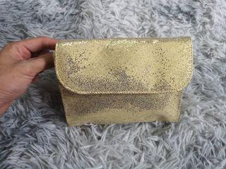 Bareminerals Gold Glittered Clutch Bag