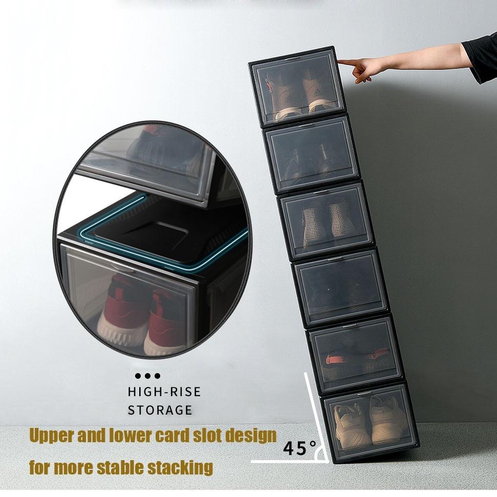 Big Capacity AJ Stackable Shoe Box Rack Storage Cabinet Sneakers Drawer ...