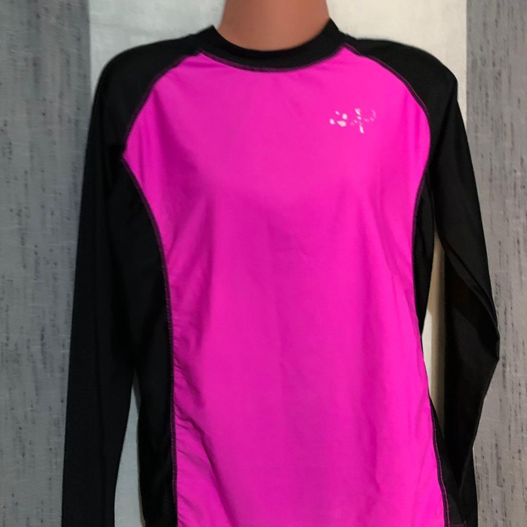 Black and Pink Rash Guard Swimwear, Women's Fashion, Swimwear, Rash