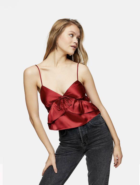 Topshop satin hot sale top