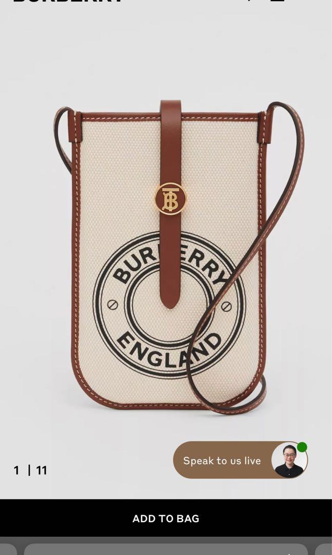 Burberry Logo Graphic Canvas Anne Phone Case with Strap